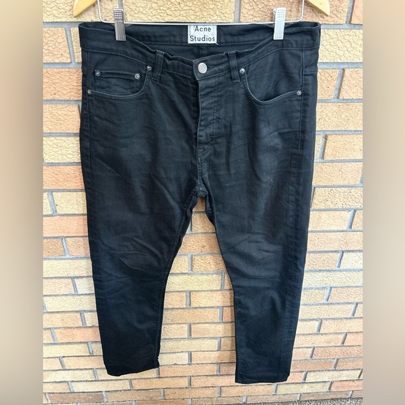Acne Studios Town Stay Cash Jean Black Button Fly Men’s Size 33x34 - Picture 3 of 7